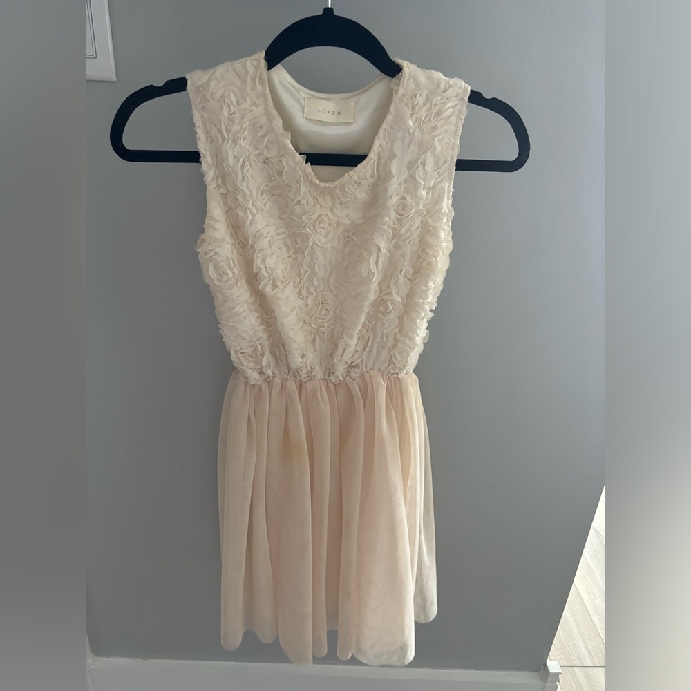 White and cream floral dress